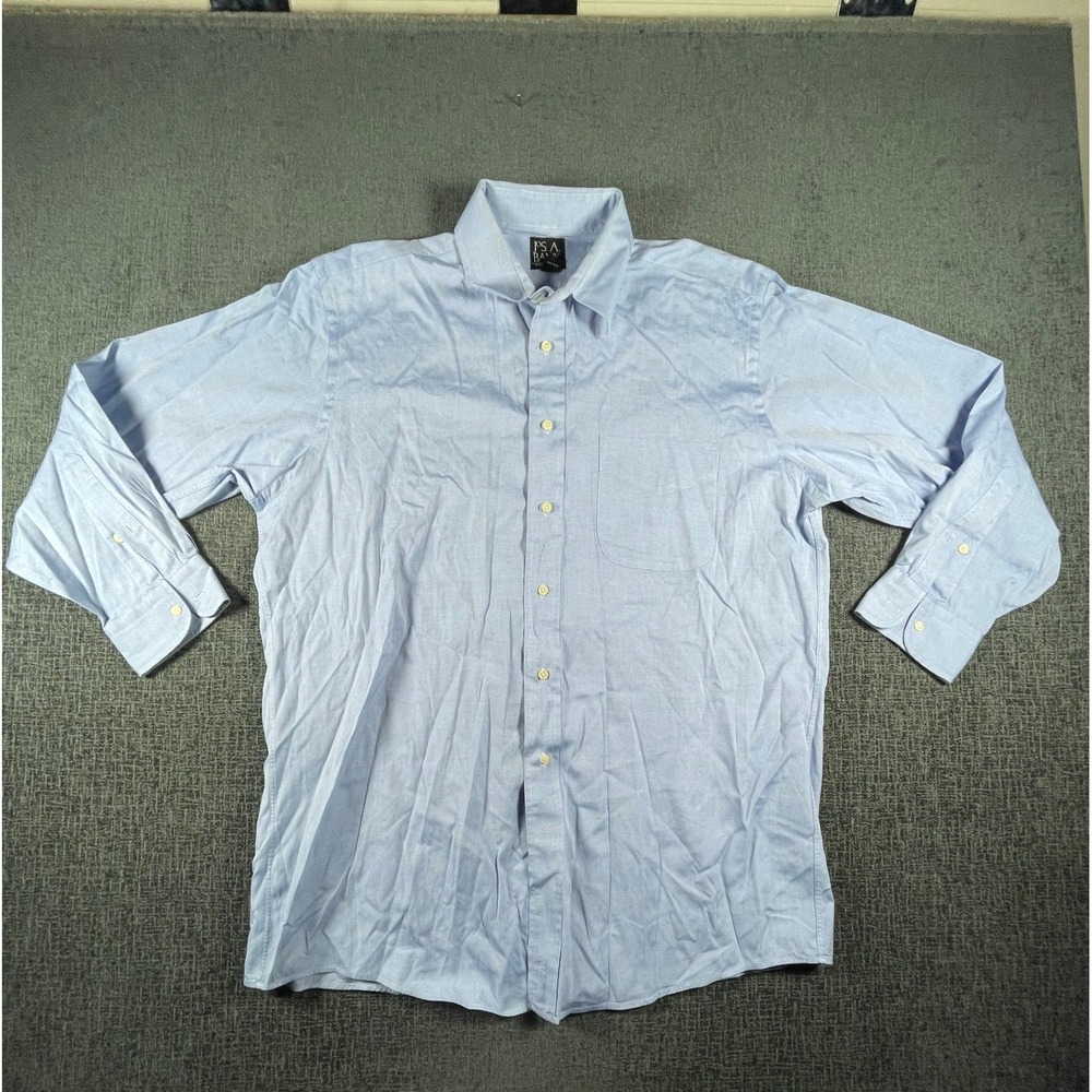 Jos. A. Bank Mens 16-32 Light Blue Pinpoint Oxford Cotton Button Down Shirt